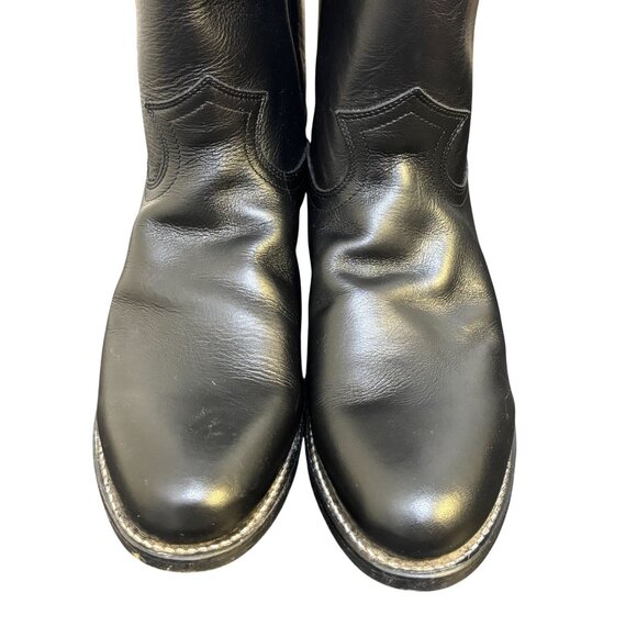 Justin Black Leather Western Boots Size 8.5 - Picture 7 of 12